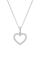 Collana con pendente cuore in oro bianco 18kt e diamanti naturali 0.25 ct G/VS – 1.92 g | Idee Preziose dal 1987 - IP.CK18B/20D